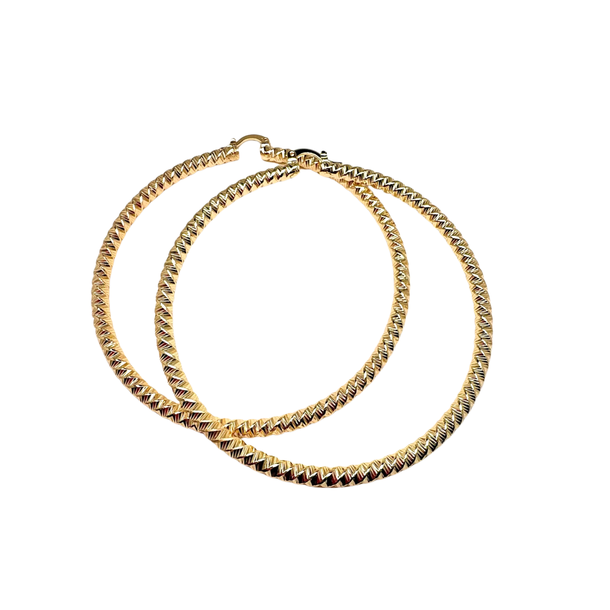 Gold Twist Hoop Earrings