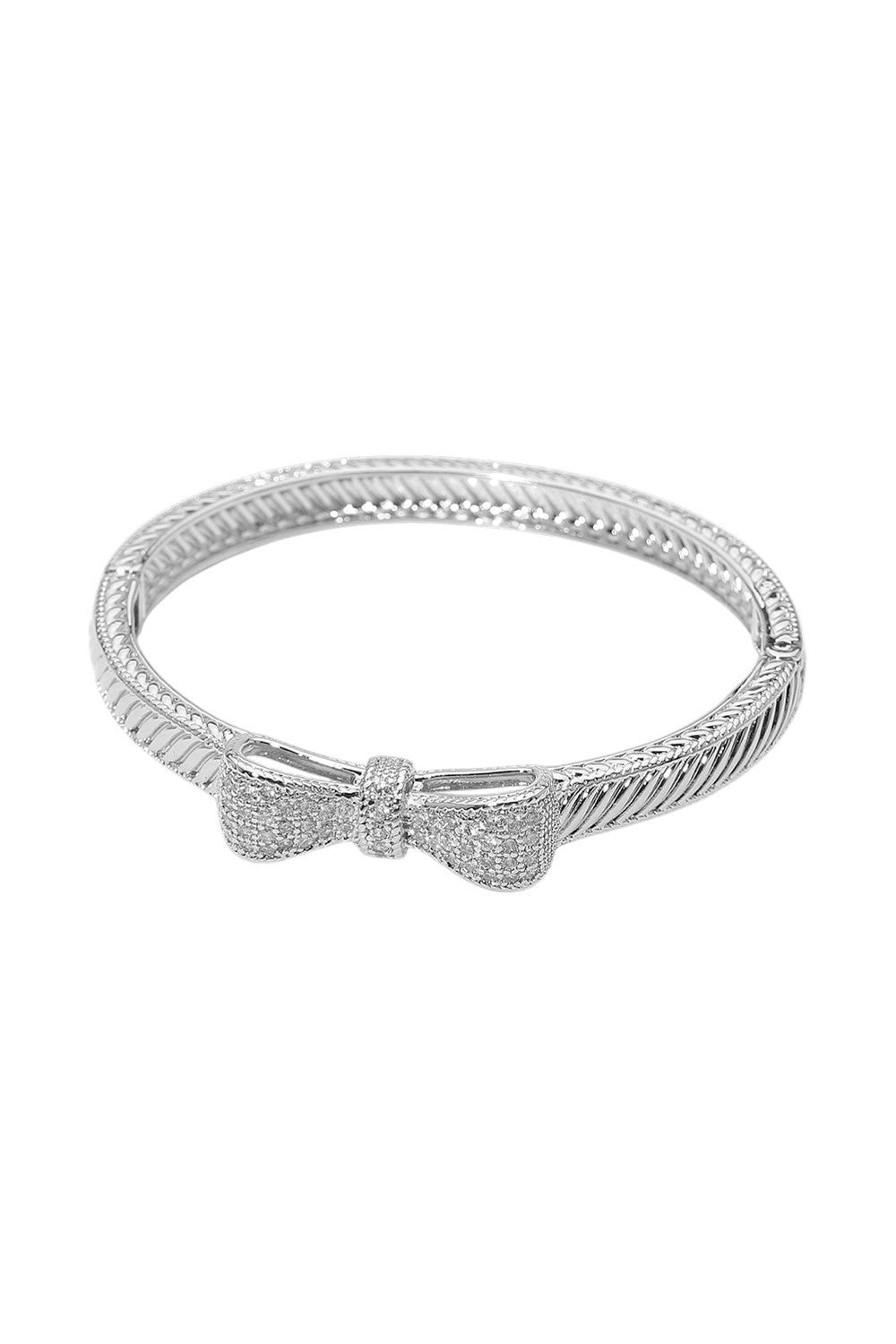 Silver Sparkle Bow Bracelet