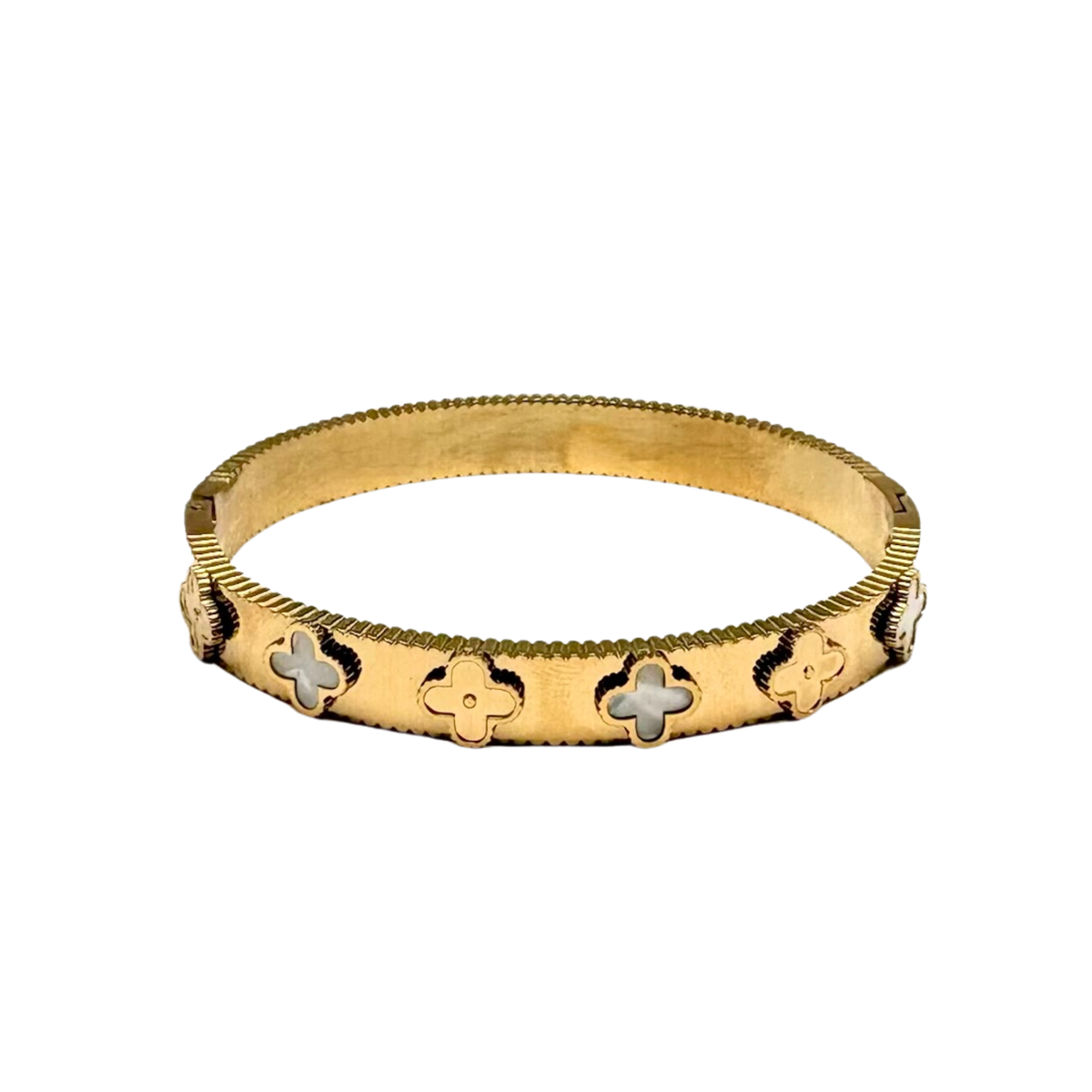Golden Clover Bangle Bracelet