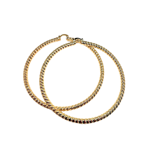 Gold Twist Hoop Earrings