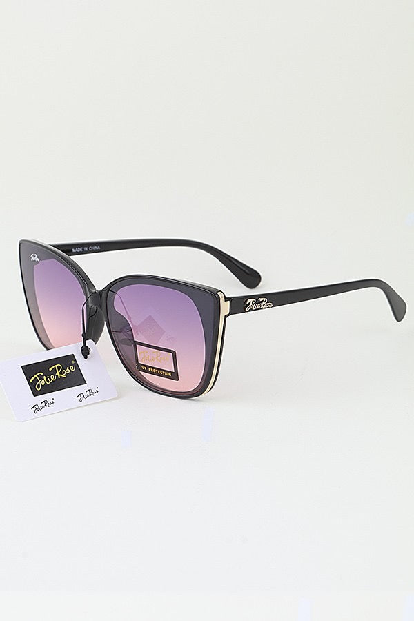 Oversized Cateyes Sunglasses Purple& Black