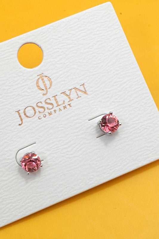 Pretty in Pink Crystal Stud Earrings