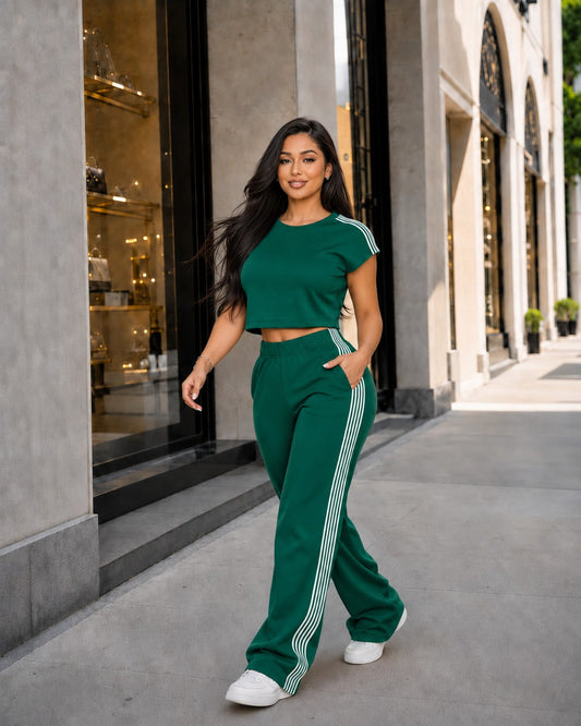Pretty in Green Two-Piece Stripe Set